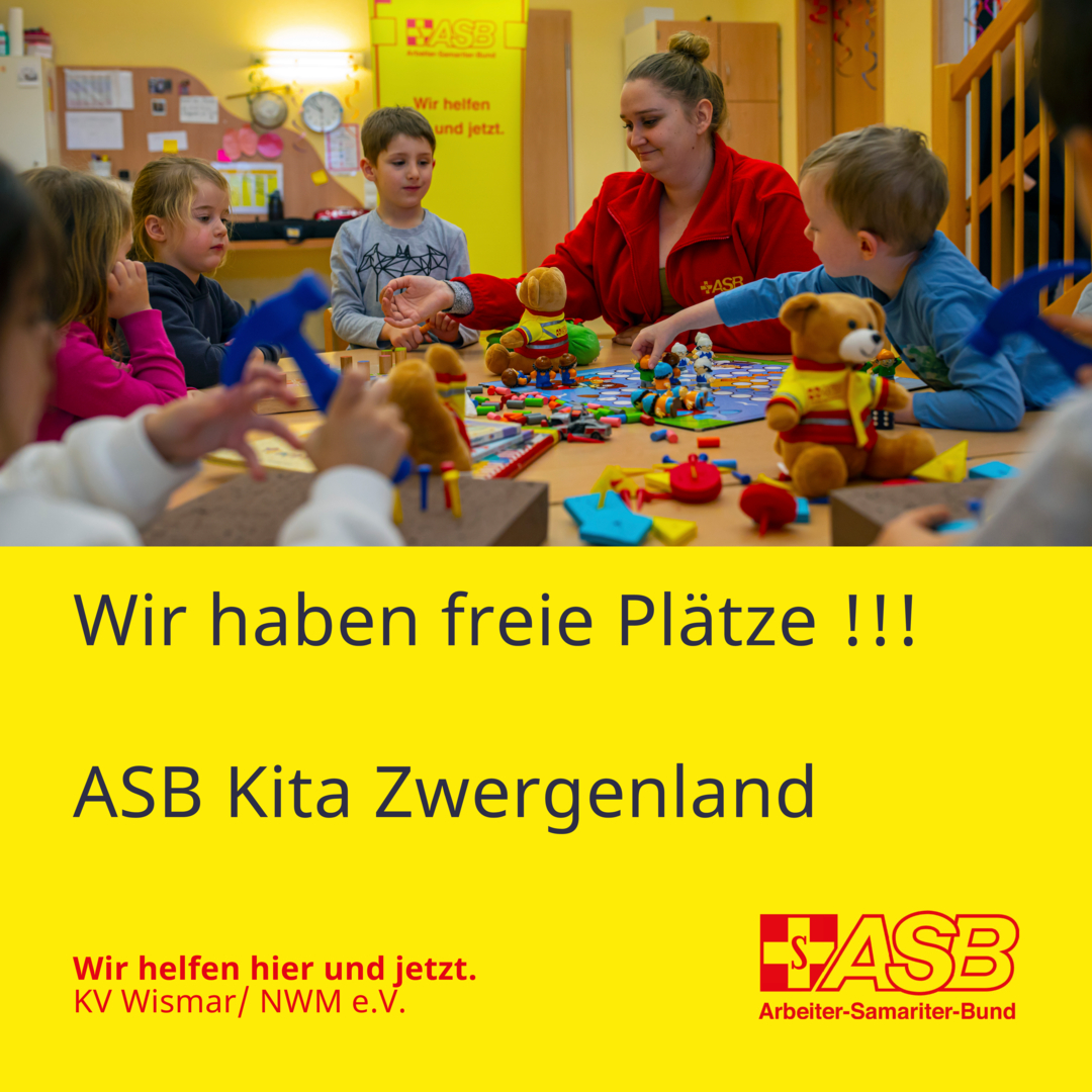 Freie Plätze in der Kita Zwergenland!!! ASBWismar